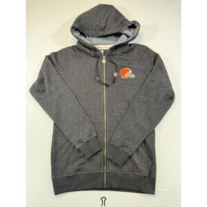 NFL Pro Line Cleveland Browns Zip Hoodie Sweatshirt Small Gray Full Zip